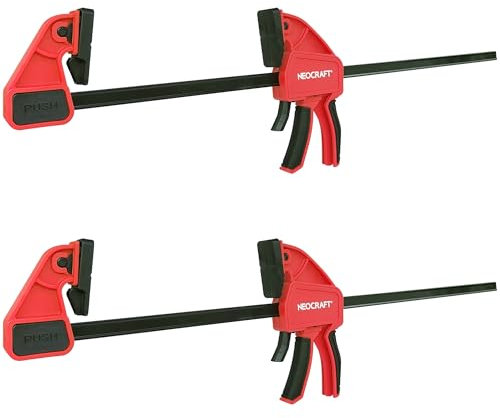 Neocraft 2-Pack Bar Clamps for Woodworking, Universal Swivel Jaw One-Handed Clamp/Spreader, 24 inches Wood Clamps Set, medium-Duty Quick-Change F Clamp with 360 lbs clamping force