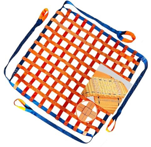 PAUANI Hangendes Hebenetz - Flaches Nylonnetz, Anhängernetz, Schutznetz Garten, Cargonetz Heavy Duty, Für Treppenhebungsnetz, Frachtnetz, Anpassbar, Last 0,3-3,5 Tonnen(4 X 4M/Mesh 15cm/Load 2.5t)