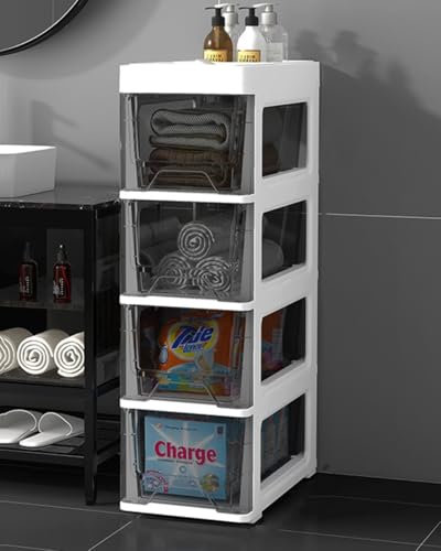 JRHTD Stapelbar Kommode mit verdeckten Rollen, Badezimmerschrank Schmal, küchenschrank for Wohnzimmer, Schlafzimmer, Küche usw(68.5cm)
