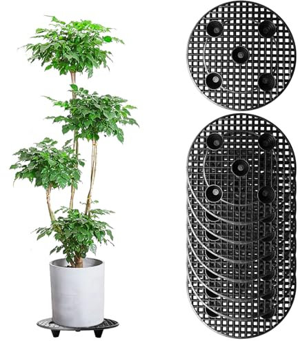 GBKDQQ 8 stycken blomkrukor nätkuddar, blomkruksställ dräneringsgaller 30 cm diameter blomkruka stativ underlägg rund blomkruka galler dyna för inomhus- och utomhusbruk, blomkruksstativ