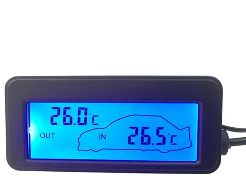 Generico Thermomètre numérique pour voiture intérieur et extérieur, thermomètre numérique de voiture avec écran LCD intérieur et extérieur pour camion, SUV