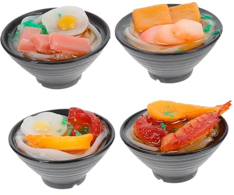 LAPYAPPE Lot De 4 Aimants Décoratifs pour Réfrigérateur en PVC Aimants Cuisine Colorés 3D De Nouilles De Ramen Créatifs pour Maison Et Bureau Décoration Originale Et Pratique