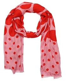 kate spade new york dam säsongslös prickig oblong halsduk, snygg och lätt modeaccessoar långsträckt halsduk, klassisk röd surfplatta, en storlek, Classic Red Surf P, En Storlek