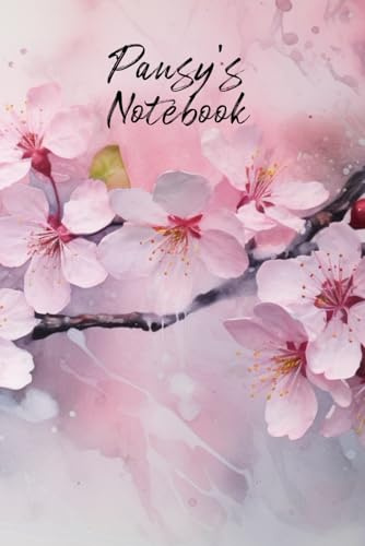 Pansy’s Notebook: Personalized Diary Journal for Pansy, Stylish Watercolor Apple Blossom Diary, 6x 9 160 Lined Pages