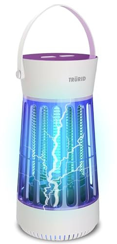 Fly Trap Indoor Bug Zapper, UV LED Mosquito Repellent Outdoor Patio, Portable Electric Zapper with Fan and Easy-Empty Tray, Ideal for Indoor Use
