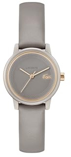 Lacoste Damklocka med tre visare kvarts rörelse LACOSTE.12.12 SWIFT med läderrem - finns i Denimblå, svart, vit, taupe eller vinröd, Taupe, rem