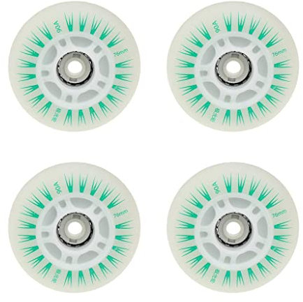 Rollen für Inlineskates, beleuchtete Rollschuhe, 4 Stück mit Blinklichtern, Ersatzrollen für Inlineskates, 72 mm, 76 mm und 80 mm, grüne, rote, blaue und weiße Lichter. (Grün, 72 mm)
