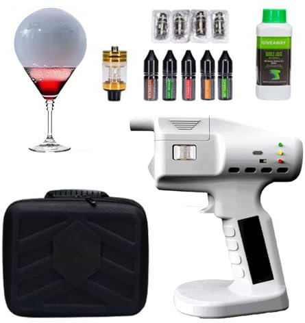 Kit de Fumeur de Cocktail Générateur de Fumée Froide Naturelle pour Aliments/Boissons - Grande Capacité Rapide USB - Parfait Cuisine Moléculaire, Mixologie & Barbecue Extérieur