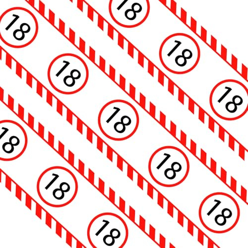 Premium Absperrband für 18. Geburtstag, Einzigartige Verkehrsschild-Deko, 20m Länge, Ideal für Partydeko und Geschenke (Mann & Frau)