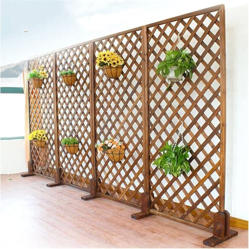 Pannello estensibile in legno staccionata, telaio di supporto portatile per piante per interni ed esterni, decorazione da giardino