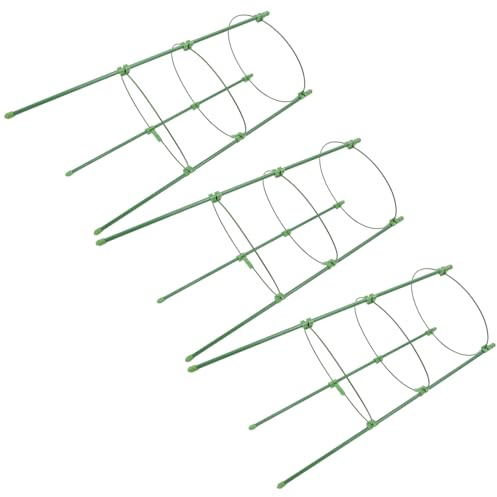 TOYANDONA Support pour Plantes D'extérieur Et Treillis Ajustable 3 Pièces Hauteur 45 Cm Anneaux 18 Cm pour Fleurs Grimpantes, Jardin, Tomate Et Framboisier, Tuteurs en Acier Résistant
