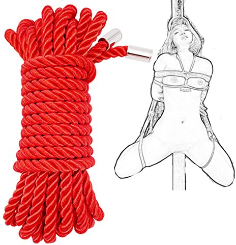TRQOYTU Deluxe Bondageseile SM Bondage Seil Fesselseil Weiches Merzerisiertes Seil Mit Metallspitze BDSM Handfesseln Armfesseln Fußfesseln Fesseln Set Sex Spielzeug Für Paare Extrem 5 Meter