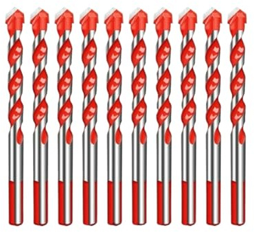ZHaotn 10 Brocas Triangulares multifunción de carburo de 6 mm for Vidrio, cerámica, Azulejos, hormigón, ladrillo, Metal y Madera.