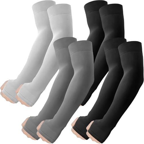 fuinloth Mangas para brazos con orificio para el pulgar,de Brazo para Hombres y Mujeres, Protección Solar
