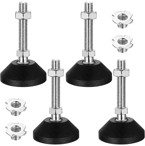 Aoyfuwell 4 STK Nivellierfüße, M8 x 30 mm Verstellbare Möbelfüße Tischfüße Stellfüße für Möbel Tisch Stuhlbeine Stellfuß Tischbeine schraubfüße, Mit Einschlagmuttern Regulierschraube