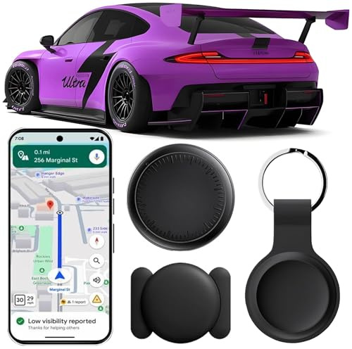 GPS Tracker per Auto, Localizzatore GPS Tracker Compatibile con Google Find Hub(Android) Magnetico Nascosto Localizzatore GPS, Senza SIM Android GPS Tracker per Auto, Portafoglio,Chiavi