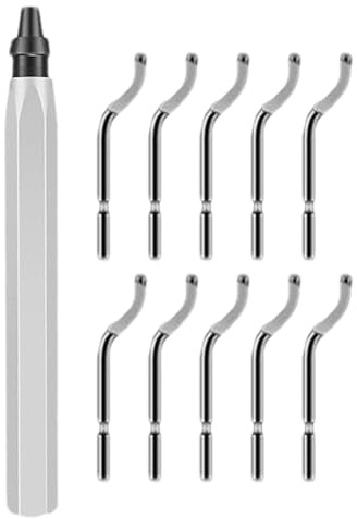 Herramienta de Desbarbado para Resina - Removedor De Con Mango Ergonómico,Herramienta de Desbarbado 3D con 10 Cortadoras de Alta Velocidad | Para PVC Laton Aluminio Metal Resina Y Cobre