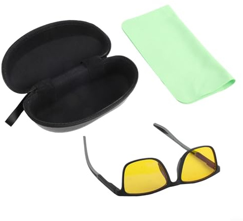 FABULETTA Nachtfahrbrille mit gelben Gläsern für Blendreduzierung und verbesserte Sichtbarkeit bei Nebel, Regen oder schlechten Lichtverhältnissen (grau)