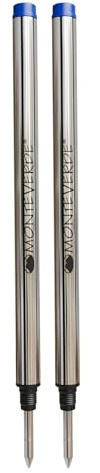 Monteverde Tintenrollermine, feine Spitze, für Montblanc Tintenroller, Schwarz/Blau, 2 Stück