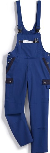 BP Profil 1844-720-113 Latzhose - Stretch-Hosenträger - Verstellbarer Bund - Taschen für Knieschoner - 65% Polyester, 35% Baumwolle - Lange Passform - Größe: 110 - Farbe: königsblau/dunkelblau