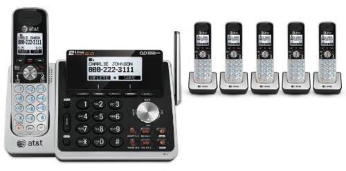 AT&T TL88102 + (5) TL88002 6 Handset Cordless Phone (2 Line) DECT 6.0