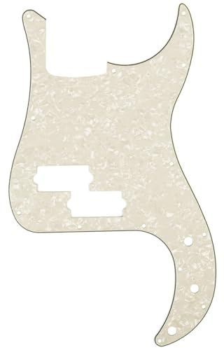 Musiclily Pro 13 Löcher P Bass Schlagbrett 4-lagig Aged White Pearl | für 4-Saiter Fender American/Mexican Standard Precision Bass