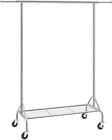 SONGMICS HSR02S Perchero para cargas pesadas, Color Plata, Hasta 50 kg