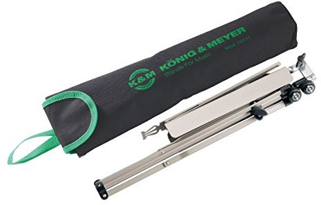 K&M 101 nickelfarbig + 10111 Tasche | König & Meyer | Notenpult Notenständer NEU