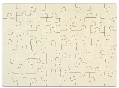 Holz-Puzzle zum Selbstgestalten und bemalen - 48 Teile, ca. 40 x 29 cm - personalisierbares Puzzle aus Schichtholz
