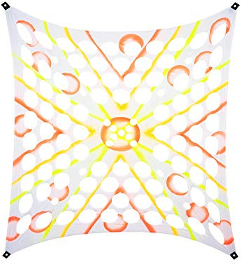 PSYWORK Schwarzlicht Segel Spandex | Space Dots | Multicolor | 3 x 3m | UV-aktiv | Leuchtend | Wandtuch Wandbehang Stoff Neon Deko Party Tuch Tapestry Poster PSY Goa