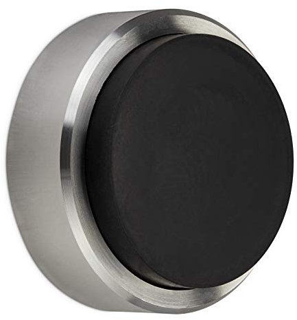 SOTECH Wandtürstopper Hermes Höhe 15,5 mm echt Edelstahl Ø 40 mm mit Gummipuffer Ø 33 mm