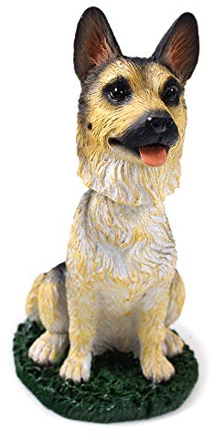 Animal Den German Shepherd Tan and Black Dog Bobblehead Figure for Car Dash Desk Fun Accessory
