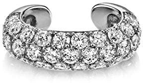 Brandlinger ® Ear Cuff Silber 925 (1 Stück). Ohrklemme mit Stein Zirkonia bunt oder weiß. Schmuck Damen vergoldet mit 18 Karat (Silber und Gold) für Frauen und Mädchen. Durchmesser Ear Cuff 13mm.