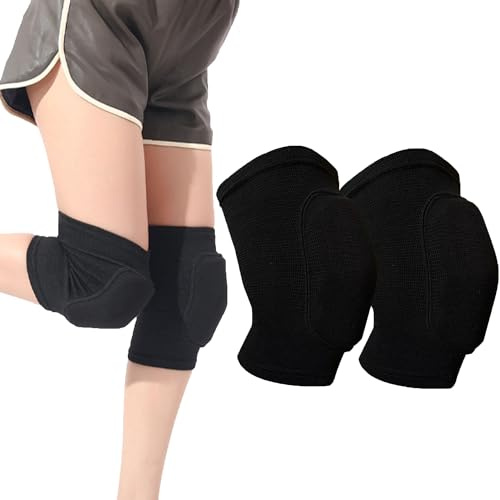 SUQ 1 Paar Knieschützer, Dehnbar Kniebandage Unterstützung, Kniestütze für den Sport, weiche Knieschoner für Tänzer, Elastische, Atmungsaktive, Anti-Rutsch, für Volleyball(L Größe passt 120-180 Pfund)