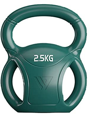 Cfty Kettlebell 2,5kg 5kg Polypropylen männlich und weiblicher Hantel-Gymnastik-Übungsgeräte Haushalt Arm-Muskel-Squat-Rohrkettlebell (Rosa, grün)(Green-2.5kg)