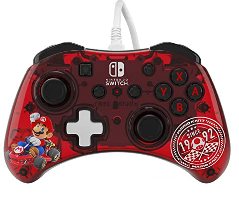 PDP Rock Candy verkabelt Gaming Switch Pro Controller - Official License Nintendo - OLED / Lite Compatible - Compact, Durable Travel Controller - Mario Kart
