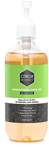 Citrox Protect Antibacterial Hand Gel 500ml - Natural Hand Sanitiser Gel - Antibac Hand Gel Pump with Skin Friendly Aloe Vera & Bioflavonoids