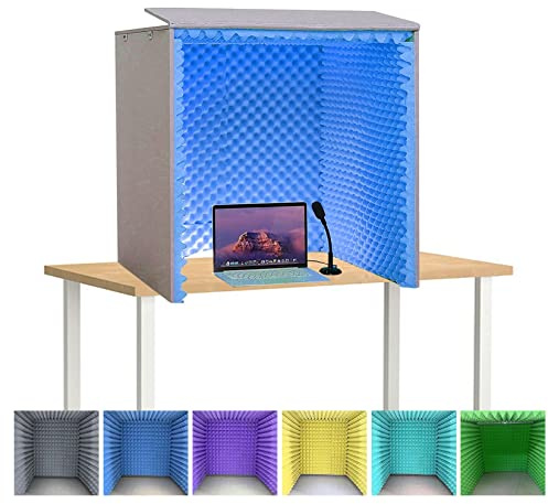 Tragbare Gesangskabine, 80x80x80cm,schalldämmung Recording-Equipment, Aus Akustikschaumplatte,Akustikschaum Schalldichte Schaumstoffplatten, Aufnahmekabine,für Studio Zuhause Mikrofon Vokalkabinen (C