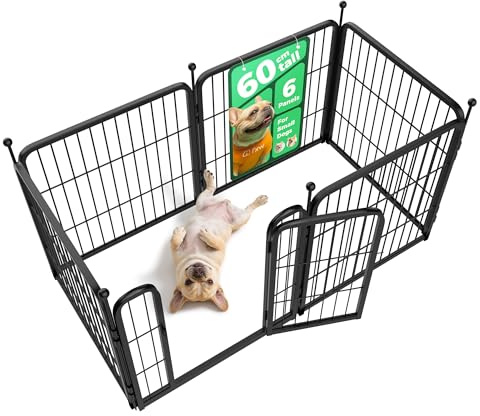 FXW Dog Playpen for Indoor & Yard, RV Camping, 60cm 6 Panels for Puppy and Small Dogs │ Patented