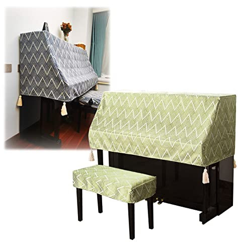 ESOYAWE Klavierabdeckung Vertikal Halbe Abdeckung, Waschbares Colorfast Jacquardgewebe Aus Polyester Upright Piano Cover, Dekoriert Cover Für Vertikales Klavier Elektronisches Klavier
