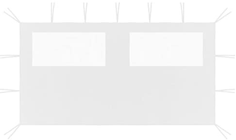 SHUJING Pavillon-Seitenwand mit Fenstern, Seitenteile Pavillon, Partyzelt Seitenteile, Seitenwände Für Pavillon, Pergola Seitenwand, 4x2 m Weiß