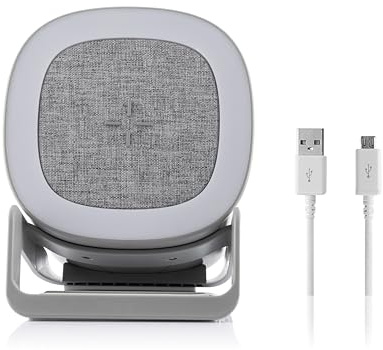 InnovaGoods - Altoparlante Bluetooth Multifunzionale con Caricabatterie Wireless 10W, Luce LED Touch 24 LED, 2 Modalità di Illuminazione, Supporto Antiscivolo, Portatile, Multicolore
