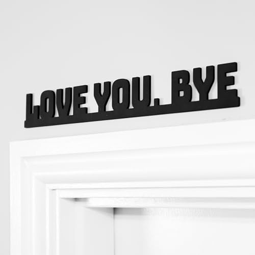 NOIR.DESIGN Love You Bye Sign Decorative Matt Black Word 29.5cm x 4.5cm Adhesive Tabs Doors Walls - Home Office Hotels Pubs Lavatory Shabby Chic Home Decor