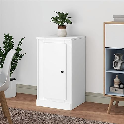 CKioict Mehrzweckschrank Freistehender Akzentschrank Aufbewahrungsschrank Sideboard Weiß 37,5x35,5x67,5 cm Holzwerkstoff für Schlafzimmer & Wohnräume & Büro