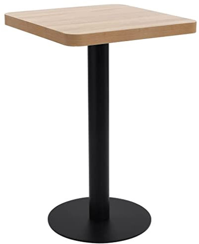ZEYUAN Bistrotisch, Gartentisch, Balkontisch, Balkon Tische, Beistelltisch Garten, Gartenesstische, Beistelltisch Outdoor, Hellbraun 50x50 cm MDF