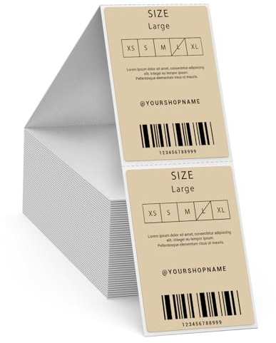 FINDAT Etichette Termiche Pieghevoli Cachi 50 x 76 mm Vinile Autoadesivo Impermeabile Stampato Etichette Rettangolari per Ufficio Design Codice a Barre Spedizione 500 Pezzi