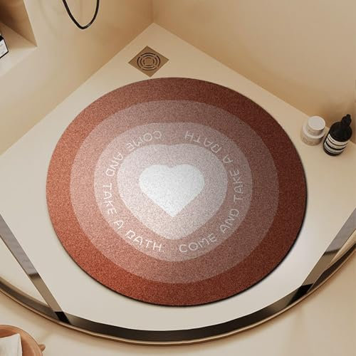 YOYOJIAJIA Runde Duschmatte Anti-Rutsch Weiche Komfort-Massagematte für Die Badewanne Schneller Abfluss PVC Luffa Badteppich für Haus & Hotel(Style1,60 * 60cm)