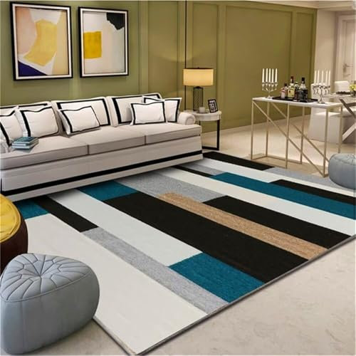 RUGMRZ Draußen Teppich Kamin Deko Wohnzimmer Teppich Waschbarer Teppich grau blau Wohnzimmer Schlafzimmer Esszimmer Rutschfester Teppich Teppich Für Kinderzimmer Creative Home Teppich 200X300CM