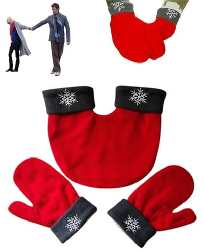 Ahhzyys Paar-Handschuhe, 3-teilige Paar-Winterhandschuhe, Liebhaber, Winter, dicker, warmer Handschuh, Paar-Handschuhe, Paar-Tunnelhandschuhe, Weihnachtshandschuhe für Paare