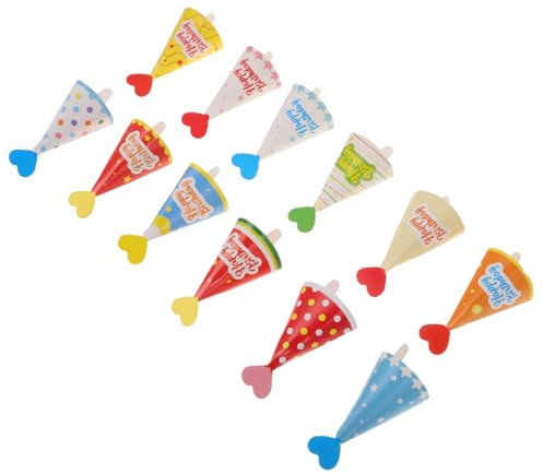 VICASKY Glitter Hay Geburtstagstorte Toer 36 Stück Mini-kuchenaufsätze Eiscreme-partydekorationen Jungen und Mädchen Geburtstagsparty-hüte Cupcake-picks